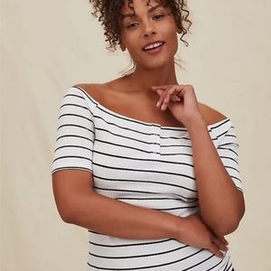 Navy & White Stripe Relaxed Fit Tee